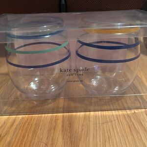 NWT Set of 2 Kate Spade wine glasses